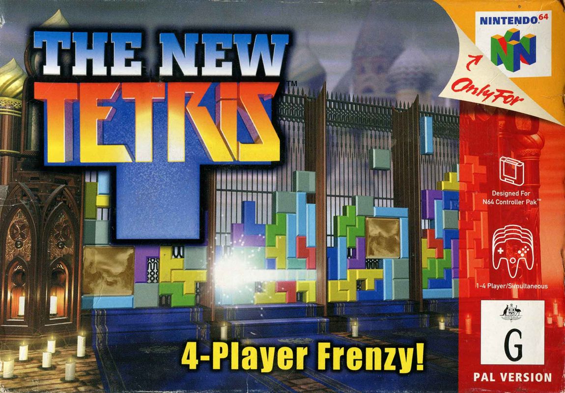 The New Tetris box art for Nintendo 64